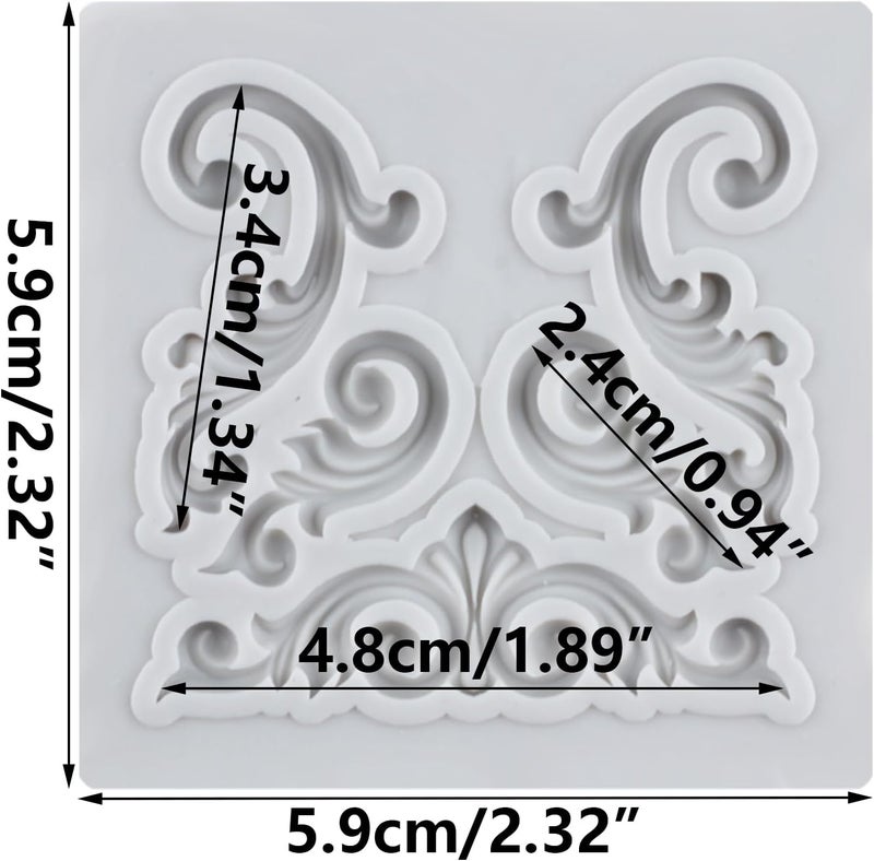 TAOXIBEI Baroque Scroll Relief Silicone Molds Baroque Polymer Clay Mold Filigree Mold for DIY Crafts Air Dry Plaster Polymer Clay Epoxy Resin Casting Jewelry Making - Image 2